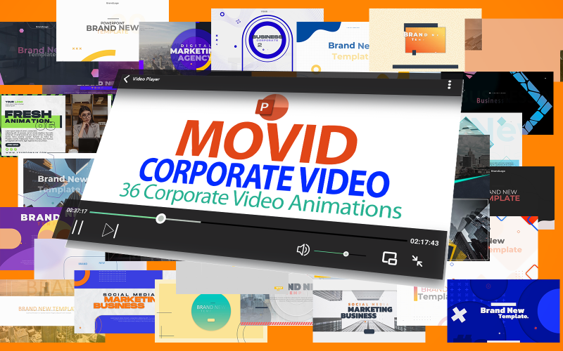 Modelos de 演示文稿 de vídeo corporativo da Movid