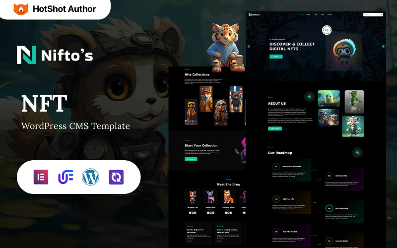 Nifto's - Tema NFT de arte e criações digitais WordPress Elementor