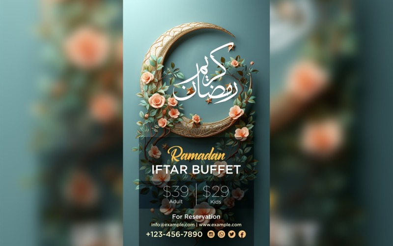 Modèle de conception d'affiche de buffet d'iftar du Ramadan 76