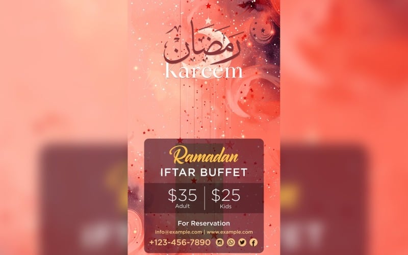 Modèle de conception d'affiche de buffet Iftar du Ramadan 116