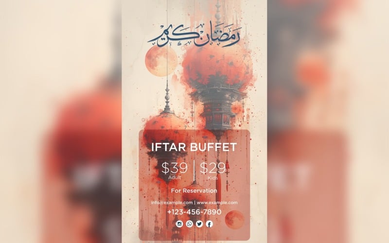 斋月Iftar 148自助餐海报模型