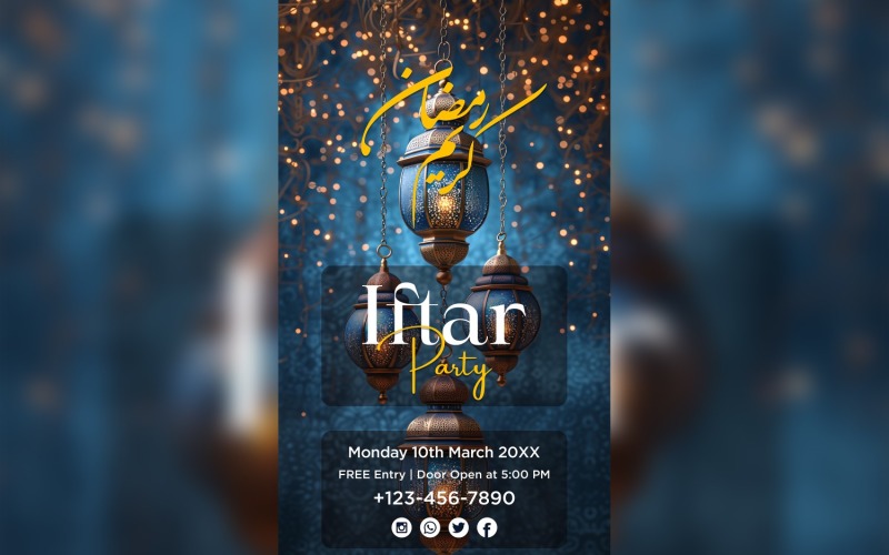 Modello di progettazione di poster per feste Ramadan Iftar 111