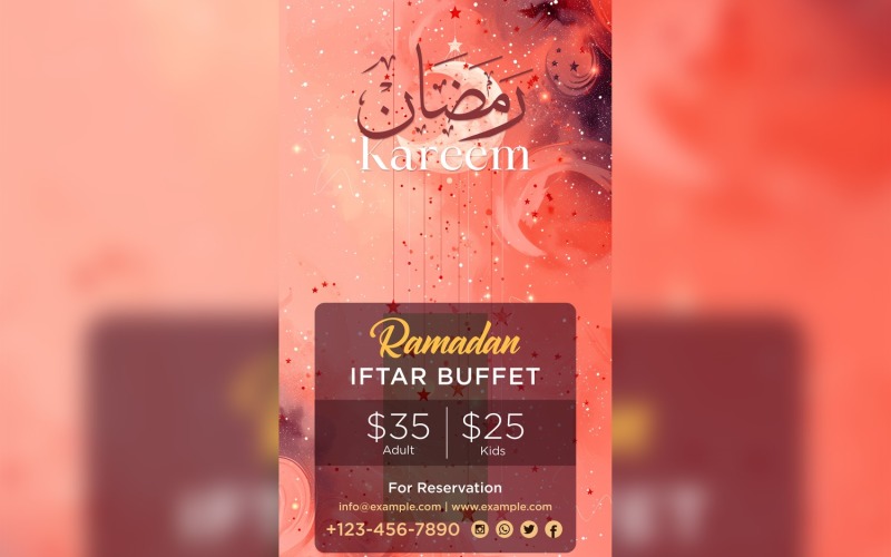 Šablona návrhu plakátu ramadánu Iftar formou bufetu 116