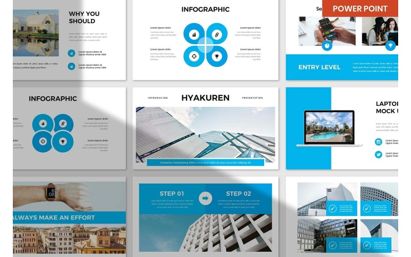 Hyakuren Multipurpose PowerPoint-presentationsmallar