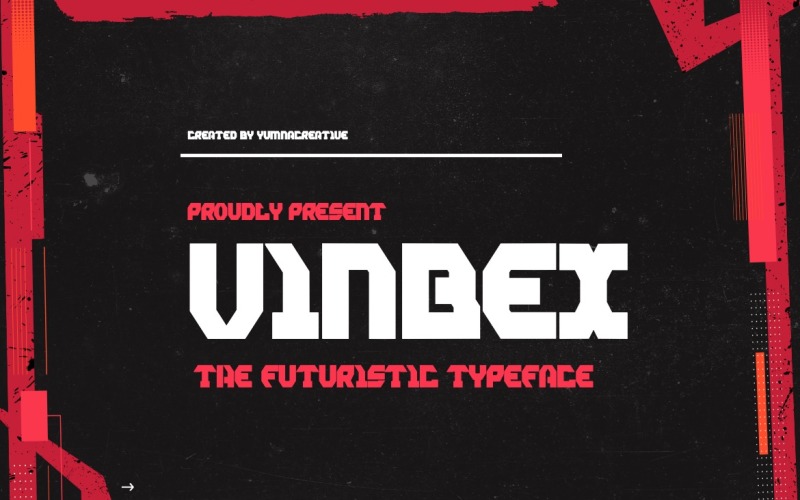 Vinbex - Sportliche futuristische Schriftart