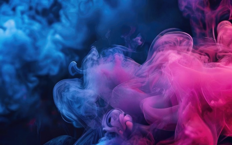Donkerblauw en roze kleurverloop rook behang achtergrondontwerp v16