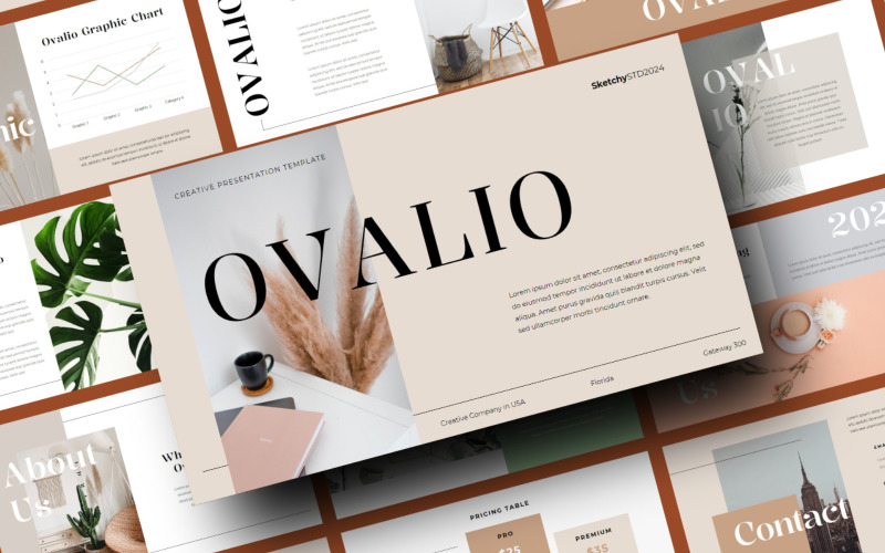 Ovalio – estetická šablona prezentace Google Slides