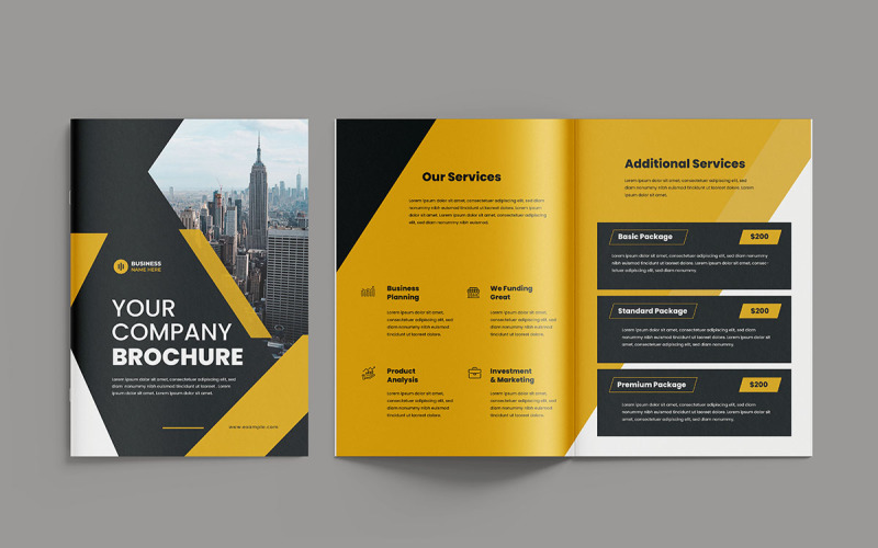 Modèle de brochure professionnelle et conception de brochure d'entreprise