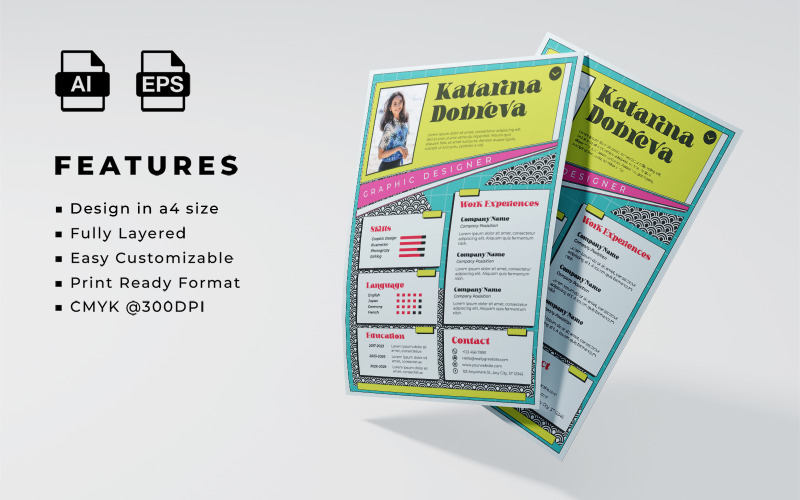 Resume and CV Template Design 014