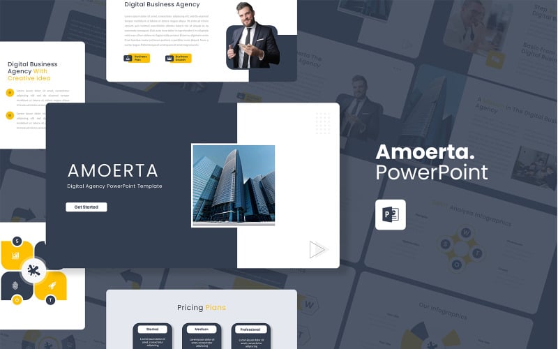 Amoerta – Dijital Ajans PowerPoint Şablonu