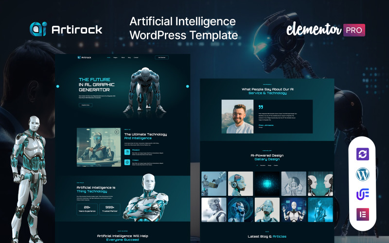 Artirock - Artificiell intelligens och teknik WordPress-tema