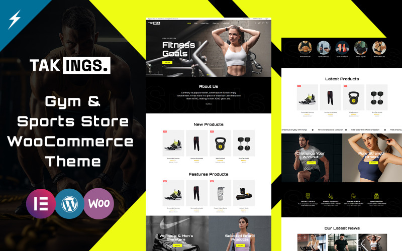 Incassi - Tema WooCommerce del negozio di articoli sportivi e palestre