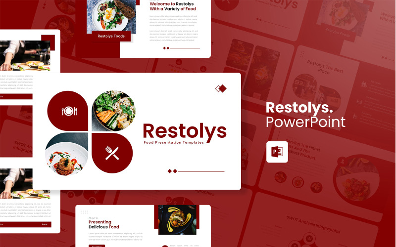 Restolys – PowerPoint-Vorlage für Lebensmittel
