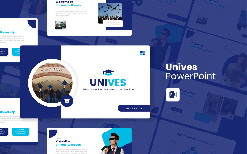 Unives - Onderwijs Universiteit PowerPoint-sjabloon