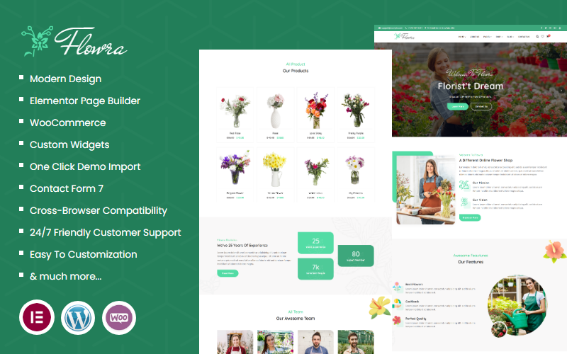 Flowra - Bloemenwinkel WooCommerce WordPress-thema