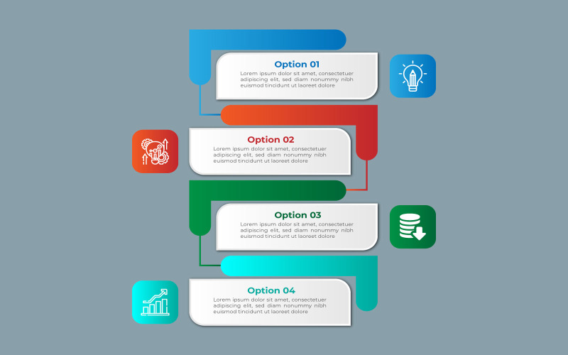 Fyrkantig stil business infographic diagram malldesign.