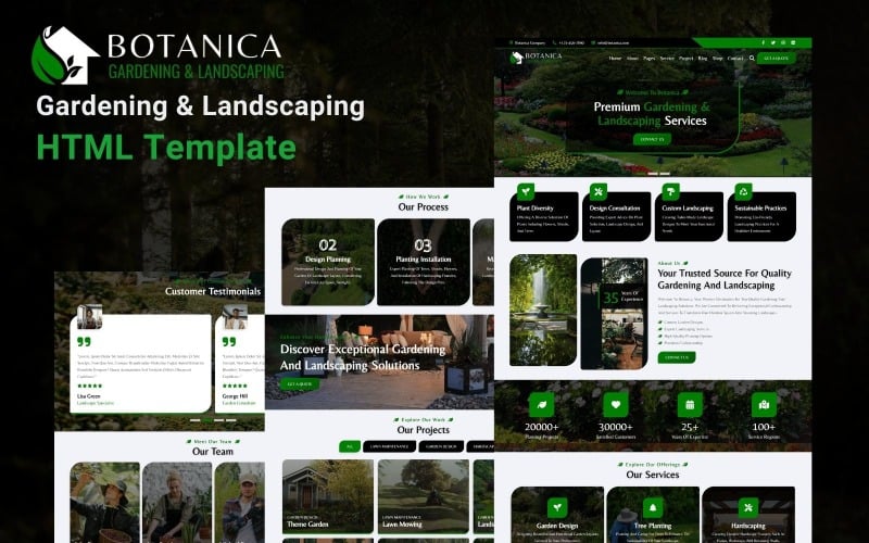 Botanica - Modèle de site Web HTML5 pour le jardinage et l'aménagement paysager