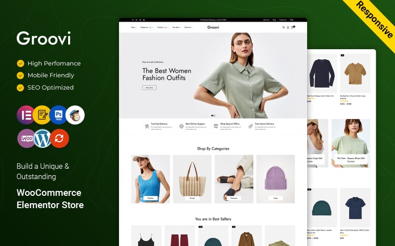 Groovi - Moda Mağazası Elementor WooCommerce Teması