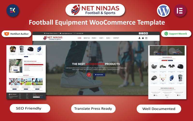 Net Ninjas - Fotbalové sportovní vybavení Šablona prvku WooCommerce