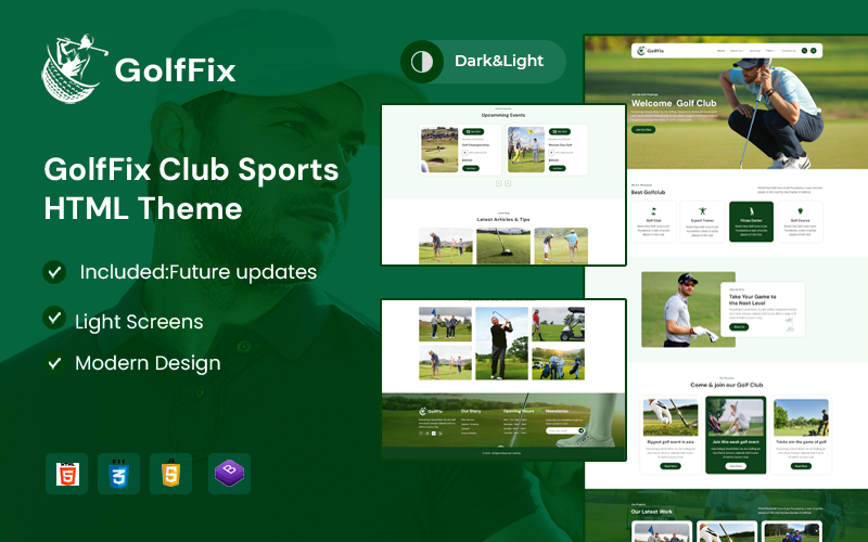 高尔夫球-俱乐部 & 体育HTML5模板