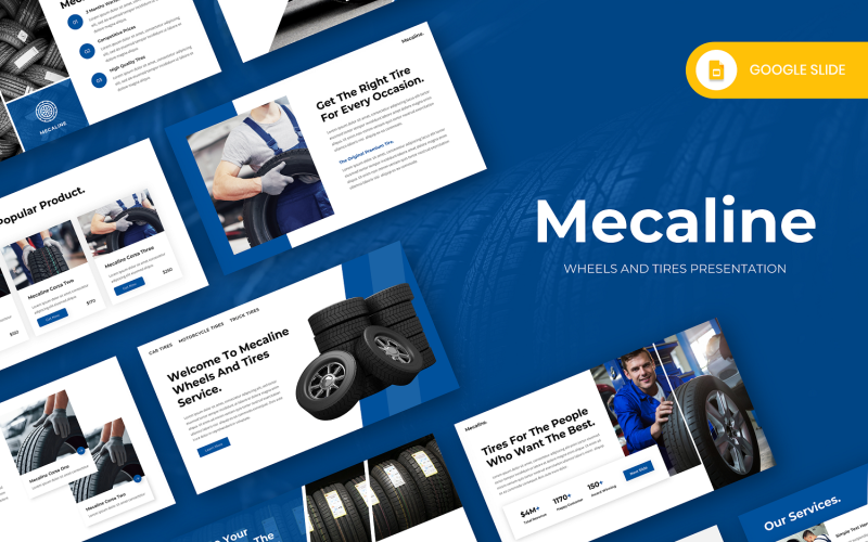 Mecaline - Kola a pneumatiky Google Slide Template