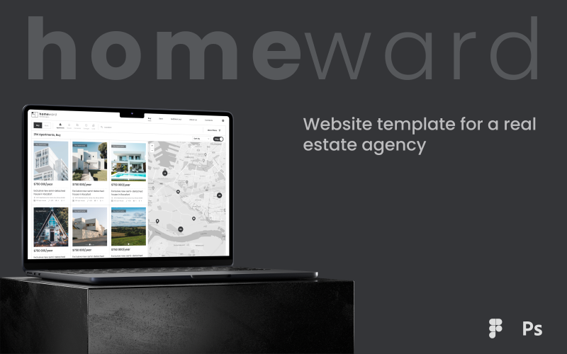 Homeward — Minimalistische websitesjabloon voor makelaars