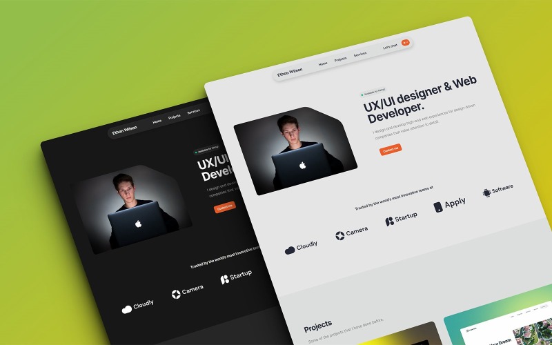 Uxoria — szablon portfolio HTML dla kreatywnego projektanta UX/UI i programisty stron internetowych