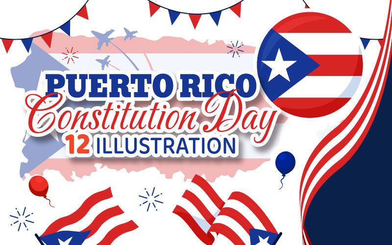 12 Puerto Rico alkotmány napja illusztráció