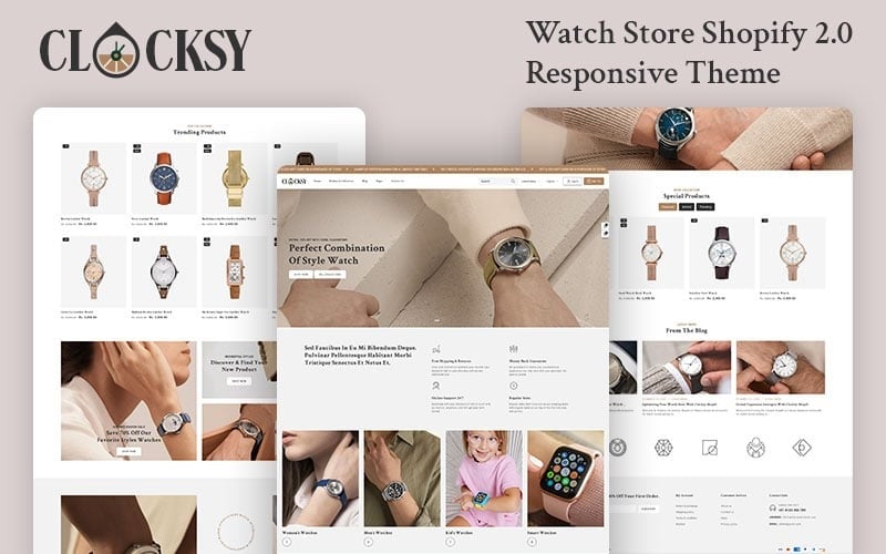 Clocksy — responsywny motyw Watch Store Shopify 2.0