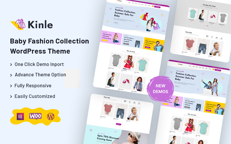 Kinle - Tema de WordPress para colección de moda para bebés