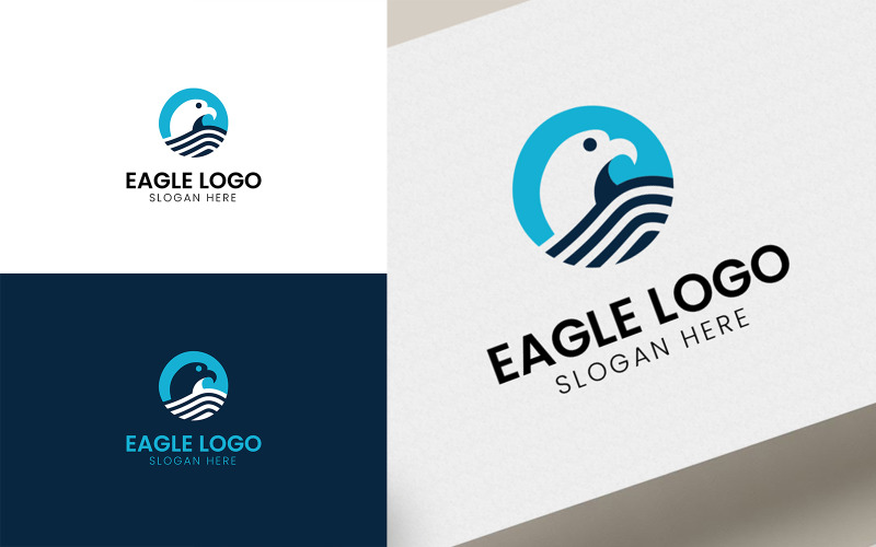 Modèle de logo d'aigle minimaliste
