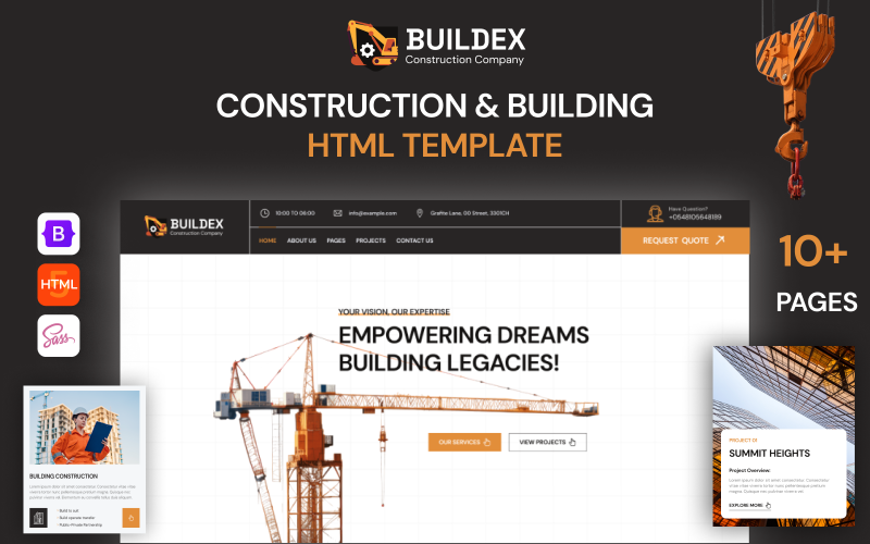 Buildex -建筑公司网站的一个广泛的HTML5模板