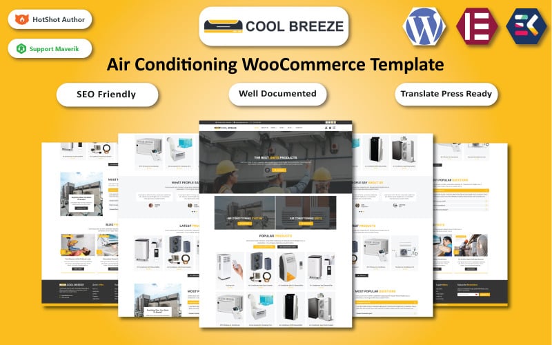 Cool Breeze - Air Conditioning WooCommerce Elementor Template