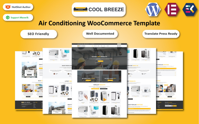 Cool Breeze - WooCommerce Elementor-Vorlage für Klimaanlagen