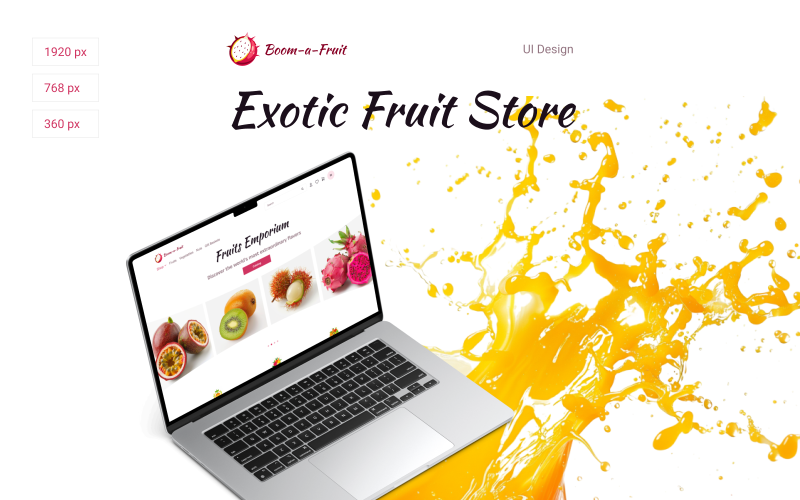 Boom-a-Fruit异国水果商店用户界面模板