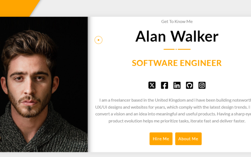 Alan Walker – Portfolio-Landingpage-Vorlage