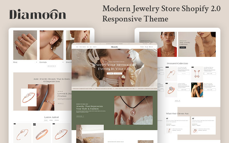 Diamoon – Modernes Juweliergeschäft Shopify 2.0 Responsive Theme