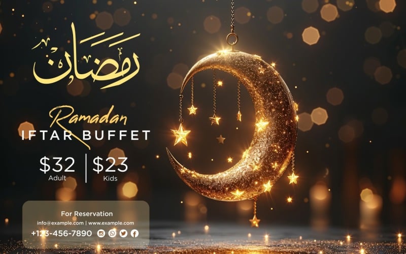 Modèle de conception de bannière de buffet Iftar du Ramadan 73