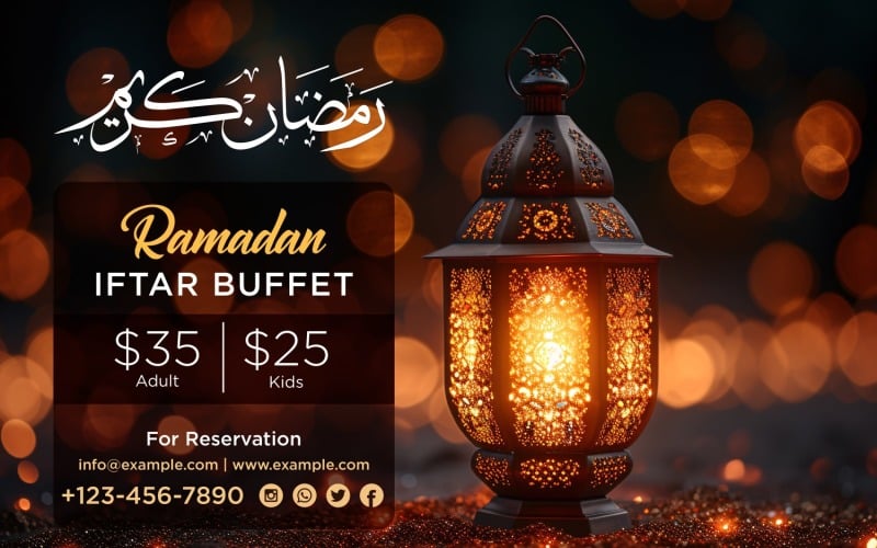 Plantilla de diseño de banner de buffet Iftar de Ramadán 234