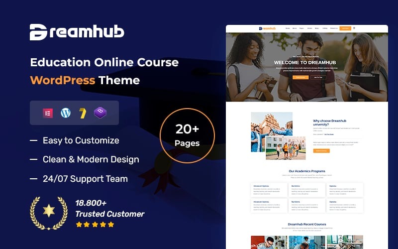 DreamHub -在线培训课程WordPress主题