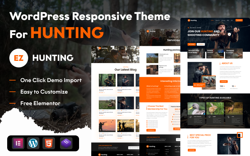 EZ Hunting: Ett kraftfullt WordPress-tema för att lyfta din jaktverksamhet med Elementor