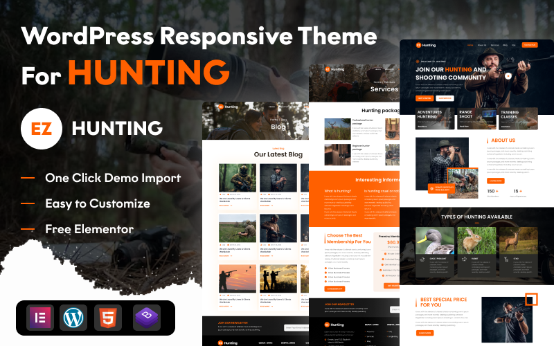 EZ Hunting: мощная тема WordPress для развития вашего охотничьего бизнеса с помощью Elementor