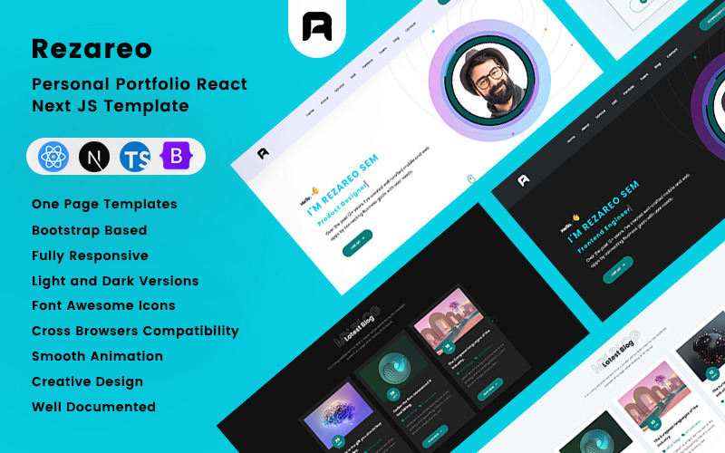 Rezareo - Osobní portfolio Reagovat Další šablona JS