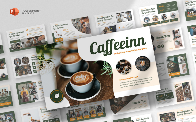 Caffeein - PowerPoint-Vorlage für das Kaffeegeschäft