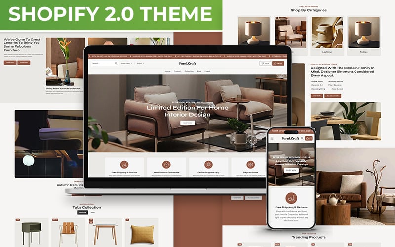 Futnicraft - Shopify 2的多用途自适应主题.0用于家具和室内装饰