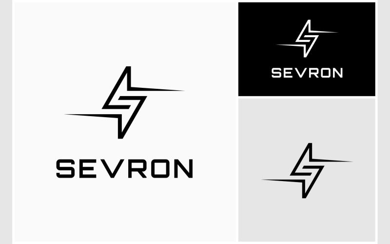Letter S bliksem energie-logo