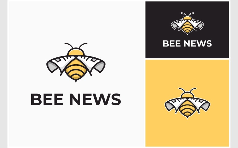 Bee Honey Nieuws Papier Logo