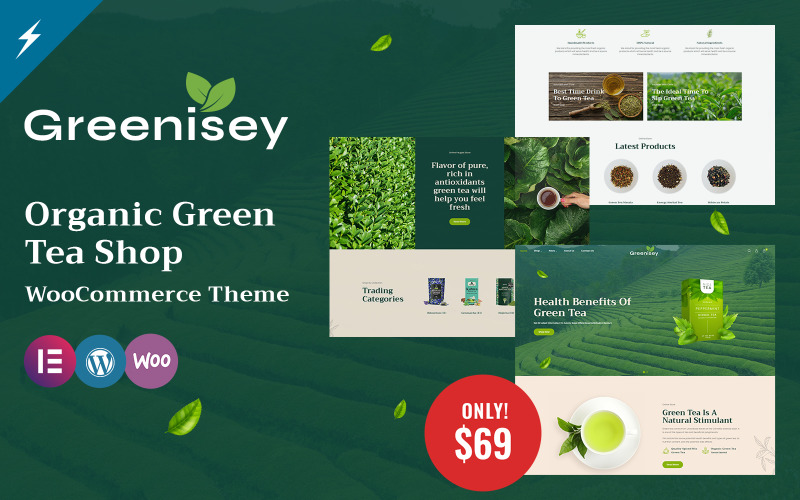Greenisey - WooCommerce主题为有机绿茶商店