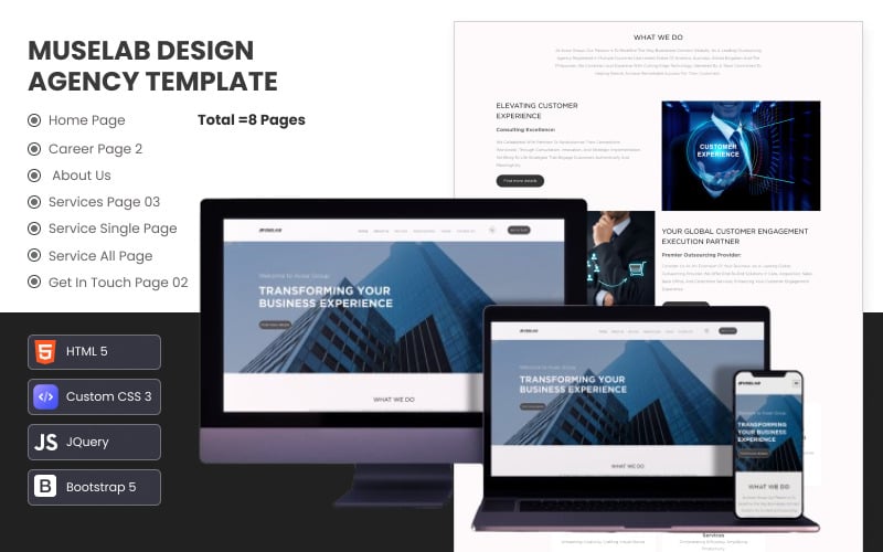 MuseLab – Creative Digital Agency HTML 网站 Template