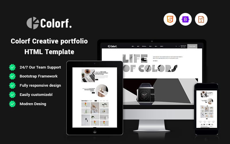 Colorf -创意作品集模板网站